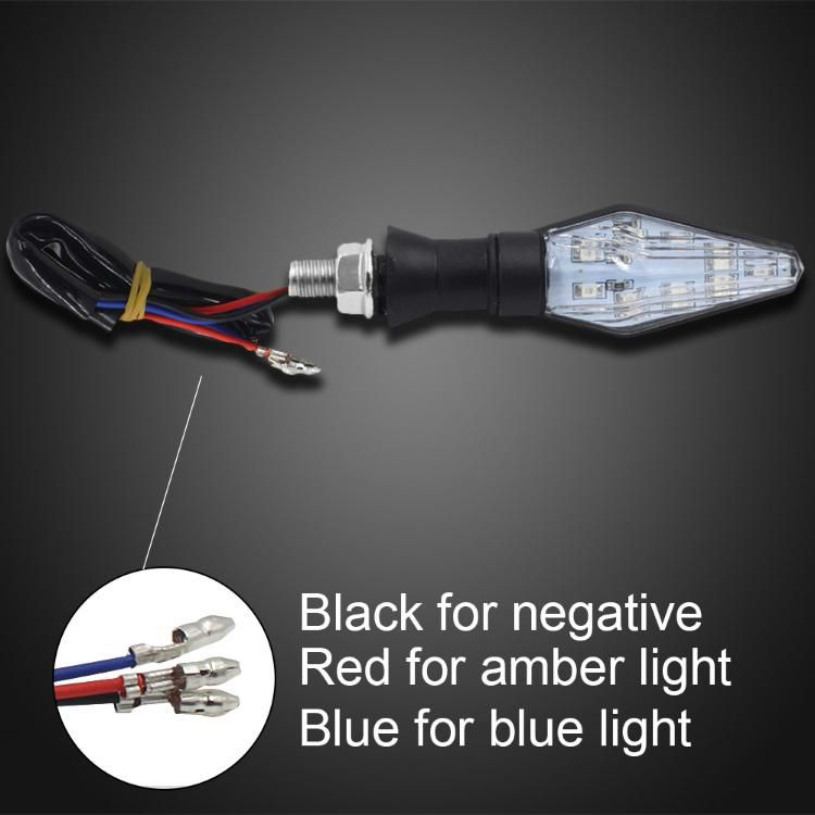 Facotry Supply LED Turn Signal Lamp Blue & Amber Blinker Light Motorcycle Flasher 12 LED Motorbike Indicator Light Dual Color LED Bikeindicator