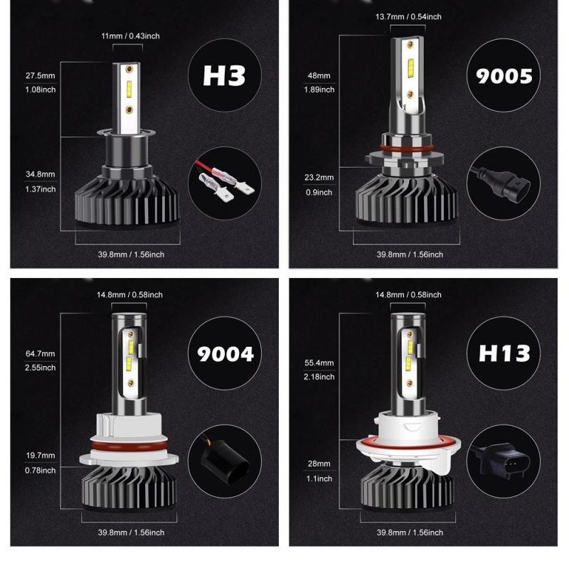 F2 LED Headlight 80W 12000lm High Repurchase Rate H4 H7 9005 9006 H13 Light Bulbs