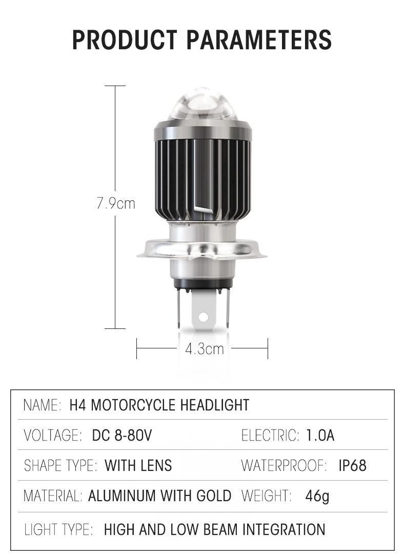 LED Motorcycle Electric Car LED Two-Claw Three-Claw Two-Color Headlight 3000K 6000K Mini Projection Lens