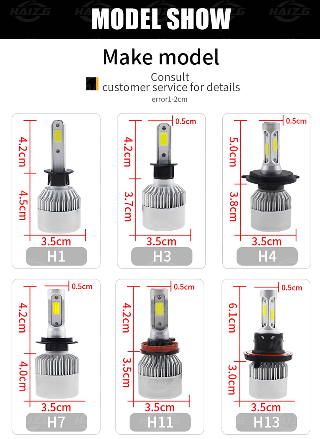 Haizg LED Spotlight for Car Hot Selling Hight Lumens 8000lm Electronic H4/9007 Series Amber Halogen DC 9-32V Car Headlight/Auto Global/LED Bulb