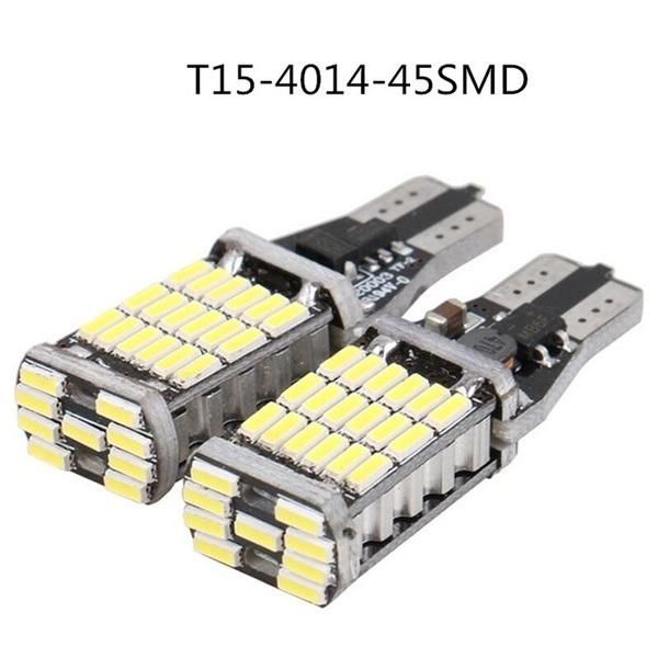 High Power Auto Bulb White DC 12V Car Reverse Back Light T15 W16W 45 SMD 4014 Turn Signal Lamp LED Canbus