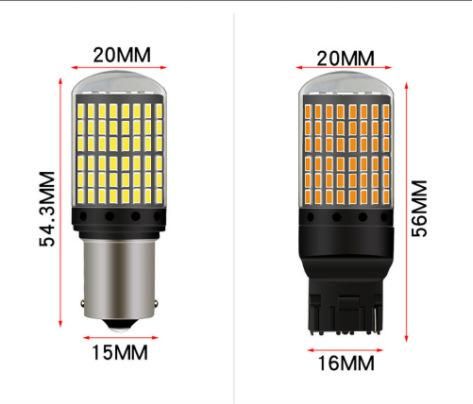 Unjo3014 144SMD Canbus S25 1156 Ba15s P21W LED Bay15D Bau15s Py21W Lamp T20 LED 7440 W21W W21/5W LED Bulbs for Turn Signal Light