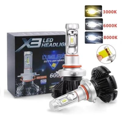 X3 Car 9004 LED Headlight LED Auto Light 25W 6000lm for Honda