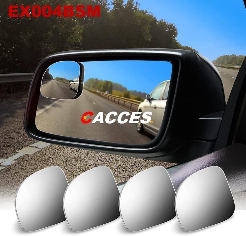 2" Round Blind Spot Mirror,360 Degree Adjustabe HD Glass Convex Wide Angle Rear View Car SUV Universal Fit Stick-on Lens Anti-Glare Blue-Tinted Frameless Mirror