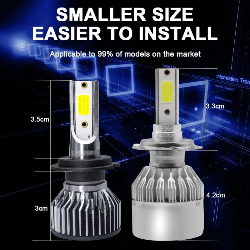 2PCS Car Headlights K2 60W 6000lm 9-32V H4 9006 9005 Car Headlight Bulb Diode Fog Lamps for Auto 6000K LED Canbus Headlights