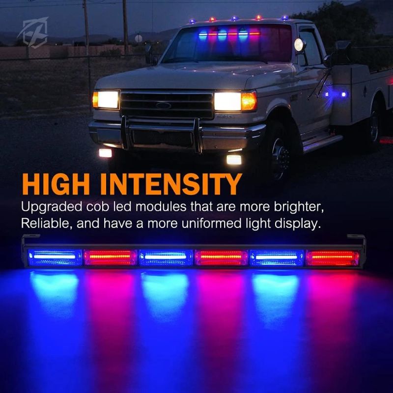 High Intensity 20W Traffic Advisor COB LED Emergency Warning Vehicle Strobe Light Bar for Truck Firefighter
