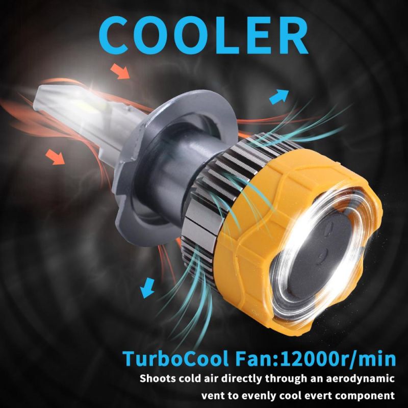 Manufacturer Auto Lighting System Super Bright Cooling Fan 16000lm with Canbus H4 H7 Car LED Headlight for Truck