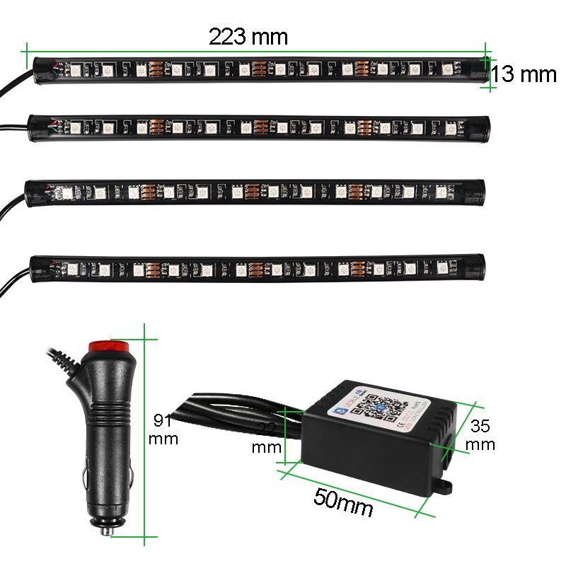 Carolyn Atmosphere Light RGB Strip Light LED Strip Lights Color LED Light Turn Signal Light Car Accessories Light 30cm 45cm 60cm DRL Light