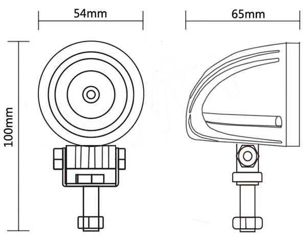 10W Small LED Auxiliary Work Lights Round Sport Flood for Motorcycle Truck Car