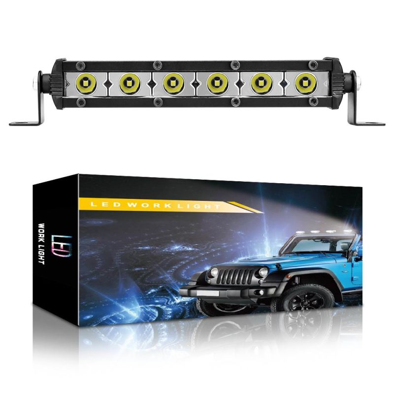 Dxz Single Row 3030 Light Bar 18W 6LED 6000K 12-24V Work Light Auto Parts Car Accessories Spotlight