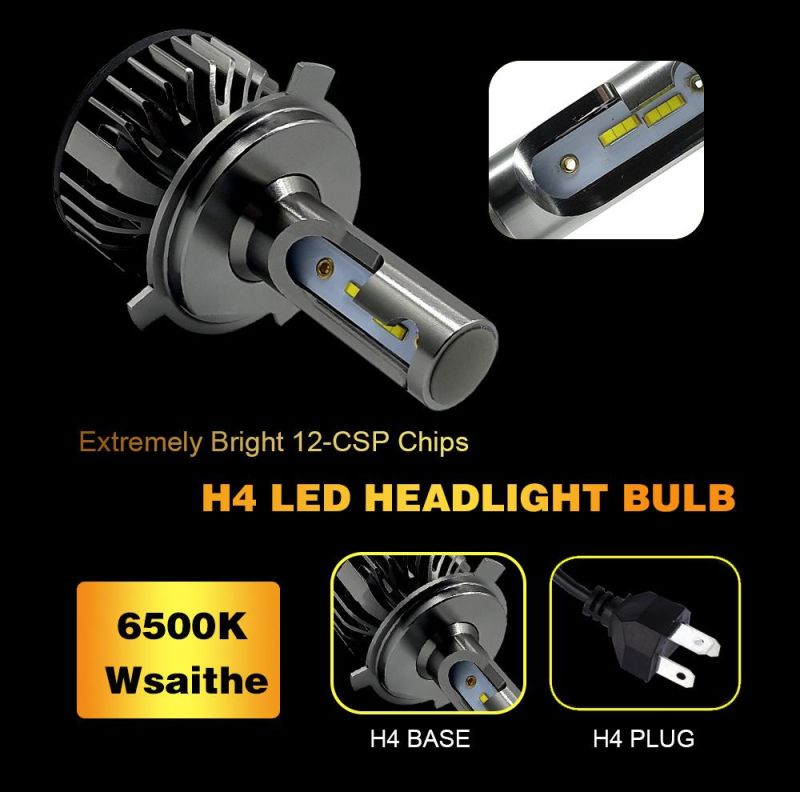 LED Csp F2 Headlight 55W 10000lm 360 Degree Motorcycle Lights 6000K 12V H1 H7 H4 9007 H13 Auto Headlamp Car LED Headlight Bulbs Conversion Kit