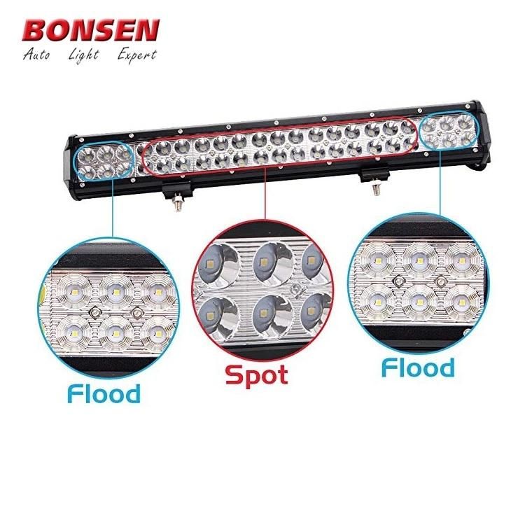 20 Inch SUV ATV Truck Boat Spot Flood Combo 126W Work Light Driving Offroad Lighting Waterproof 12 Volt LED Lights Bar