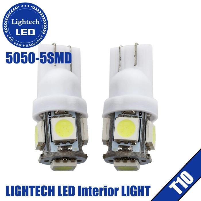 Top Seller High Lumens Epistar DC12/24V W5w T10 5050 5SMD LED Auto Bulb Red/White/Yellow Factory Wholesale