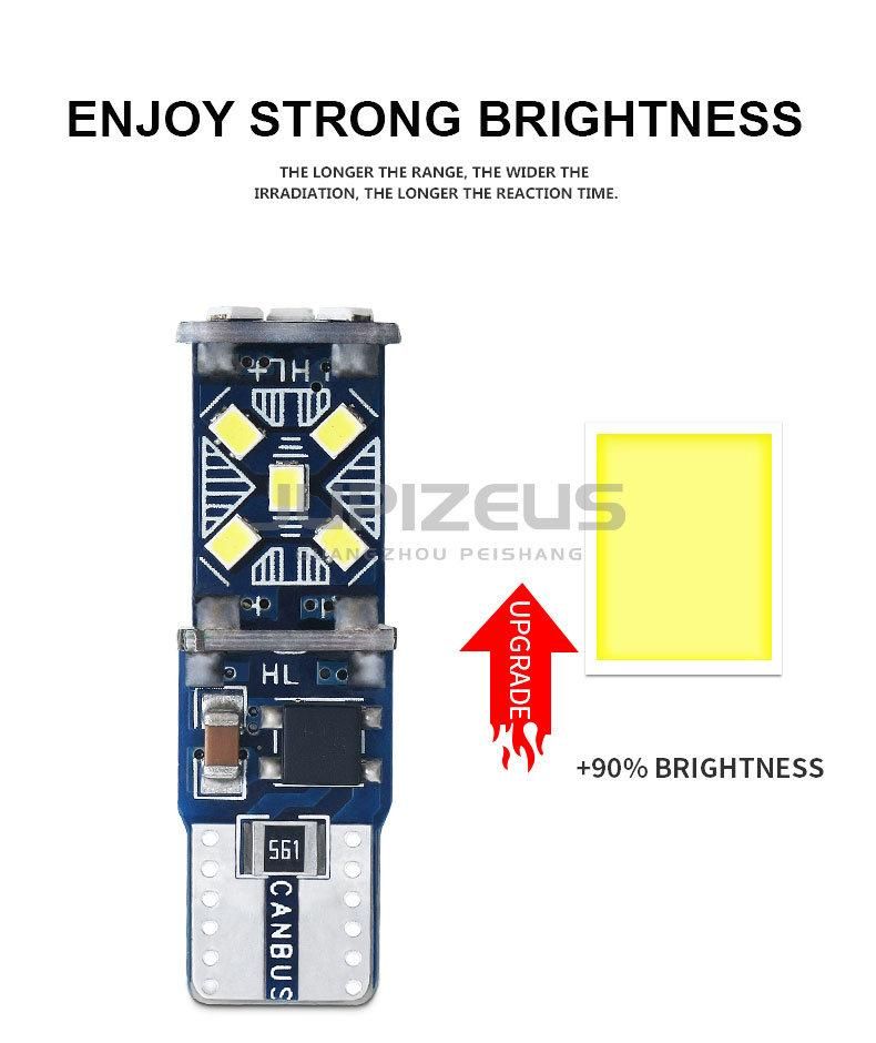 Factory Direct New T10 Width Light Canbus W5w 2016 15SMD Highlight Decoding Stepless