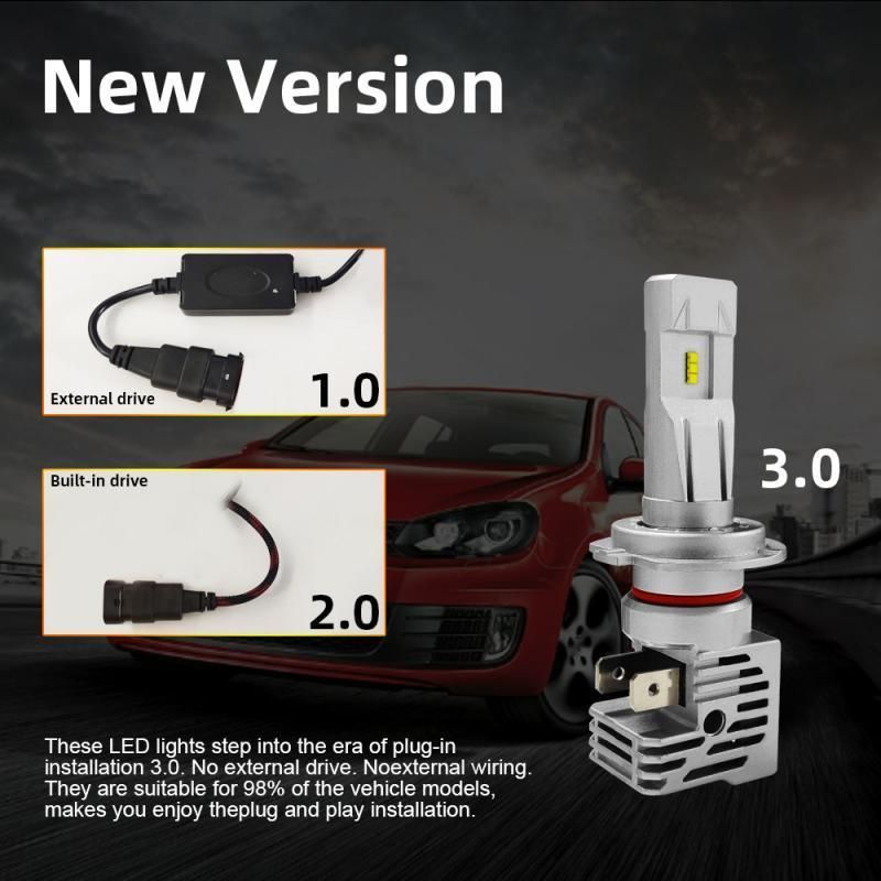 High Quality Auto Lamps LED Headlight Bright 6000lm Car Light 9005 9006 H11 H4 H1 H7 Zes Chips Powerful LED Car Automobile