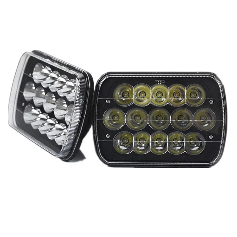 Hot Selling DRL High Low Beam 12V 24V Rectangular Square 45W 4X6 7inch 5inch 5" 7" LED Headlight for Truck SUV