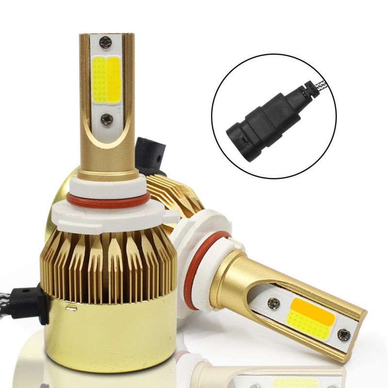 High Quality C6 LED Car Headlight 36W 3800lm 9-32V Two Color COB Chip Head Lights H7 H3 H4 9007 H13 3000K/6000K Auto Headlight