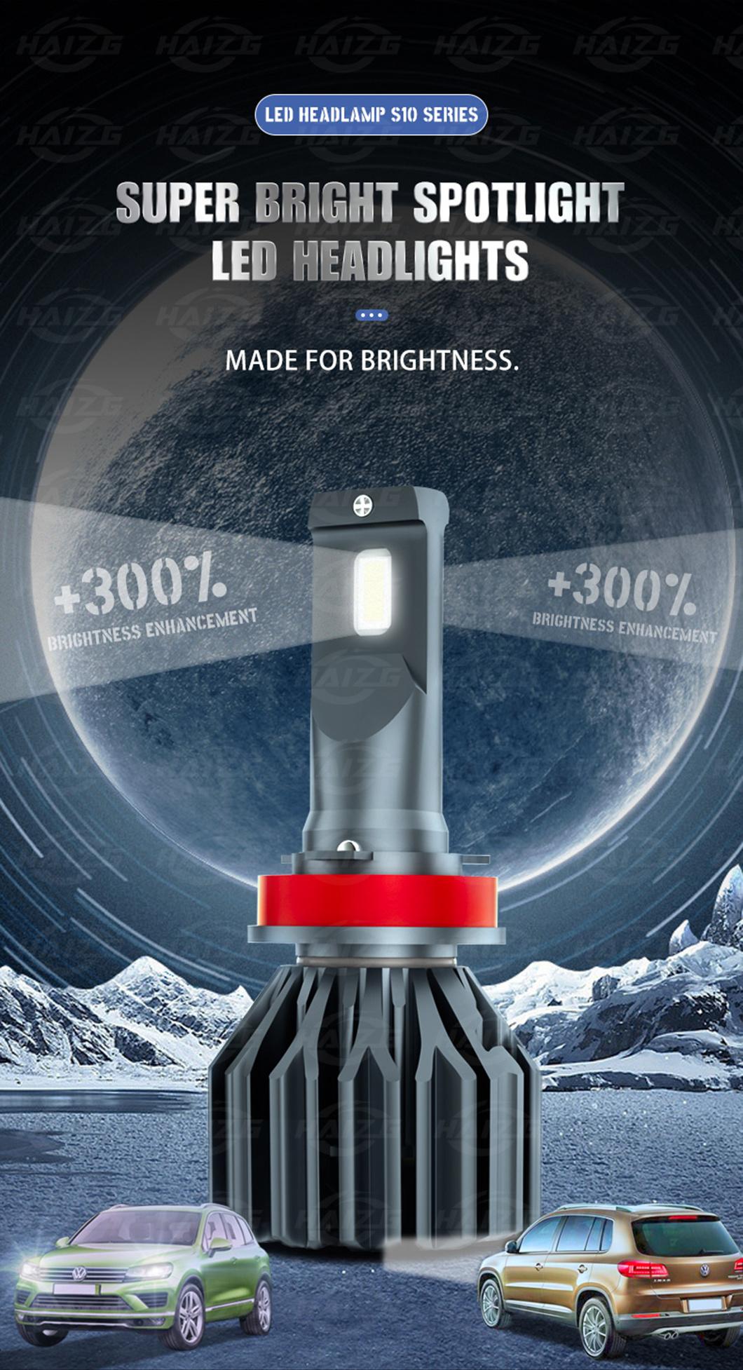 Haizg Factory Direct Sale LED Headlight Customized Your Logo in Drive S10 Car LED Headlamp