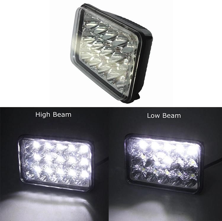 4X6 Auto Car LED Headlights for Jeep Truck Car Accessories Sealed Beam Square 45W LED Headlamp