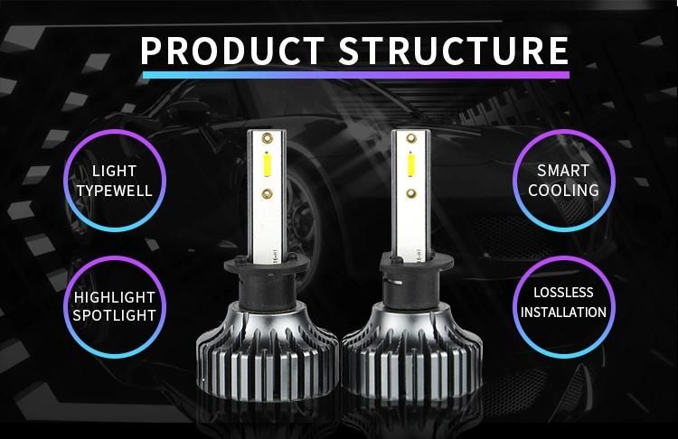 Weiyao V13 H3 LED Headlight Csp 1919 Chip 4500lm 48W H3 LED Lights Bulbs Auto Car Headlight Lamp