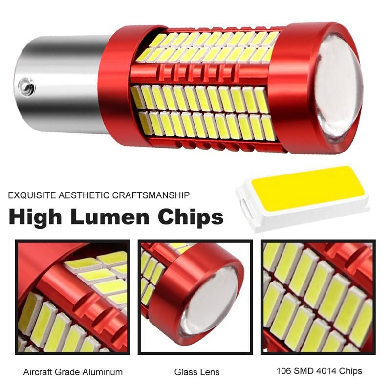 White Source Car Brake Lamp1156 Ba15s P21W 1157 Bay15D P21/5W Socket Auto LED Bulb 4014 Chip 78 SMD Tail Reverse Light DC 12V