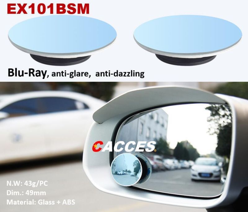 2 Pack Adjustable Car/Truck/Bus/Van Blind Spot Blindspot Wide Angle Mirror, Safety Car Accessories Blue Glass, Stick-on Mirrors for Wing & Rearview Mirrors