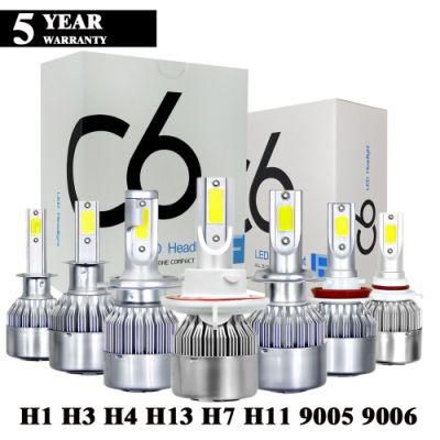 H7 LED H11 H4 Hi/Lo H1 H3 H8 Hb1 Hb3 Hb4 Hb5 PS24W Hir2 H13 H16 H27 9005 Car Headlight Bulbs 3000K 4300K 6000K 8000K COB C6