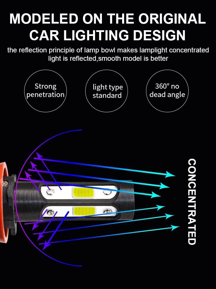 LED X7 4 Side Car Headlight Highlight Spotlight Multifunction Car Lights 50 W 3800lm COB Chip H1 H7 H4 9007 Car LED Light Bulbs