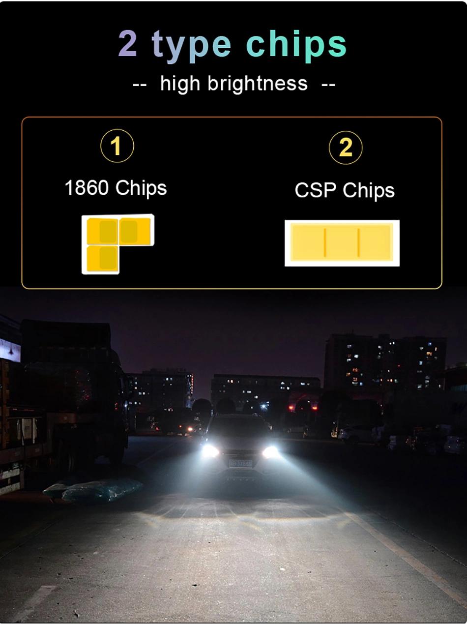 2PCS H4 H1 H3 H7 H8 H11 9005 9006 80W Car LED RGB Headlight Kit Phone APP Bluetooth Control Bulb Lamp