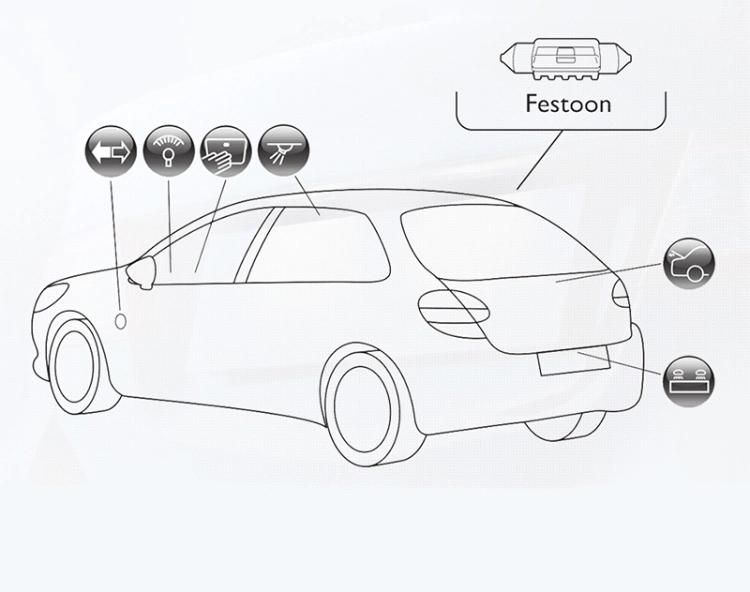 Dual Color Festoon Reading LED Bulb Car License Lamp