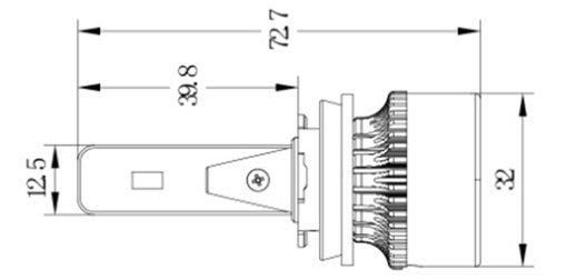 DC 6V-32V Car Headlight 6000 Lumen 2.2 a Input Headlight for Car V3 (M3C) -H8