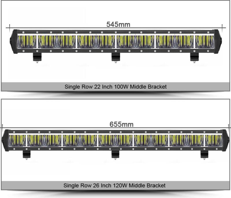 High Power LED Single Row Strip Light 20W 40W 60W 80W 120W 160W Spot Light 9d LED Work Light Bar for off-Road Vehicle