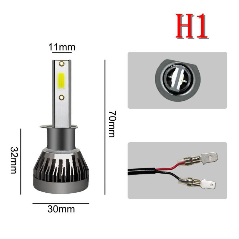 6000K Car Headlight Bulb LED Light H7 H4 H1 H8 H9 H11 9005 Hb3 9006 Hb4 12 LED Chips 60W 12V 12000lm Auto LED Lights