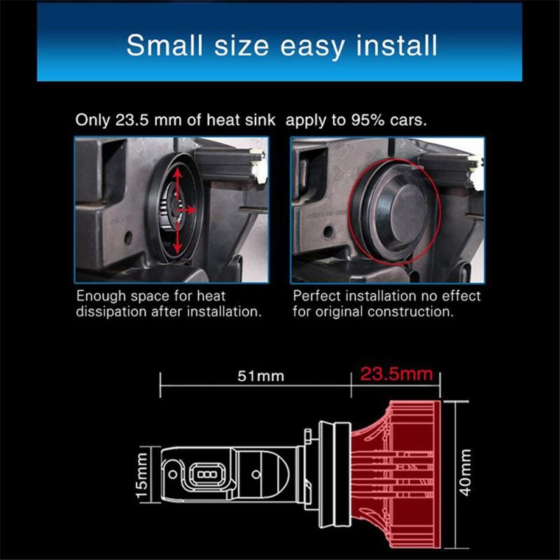 New F2 C6 Car LED Headlight H4 Auto Lamp Bulb 72W 12000lm 6500K H7 H11 Hb3 9005 Hb4 Csp Chips Turbo Fan LED Fog Light