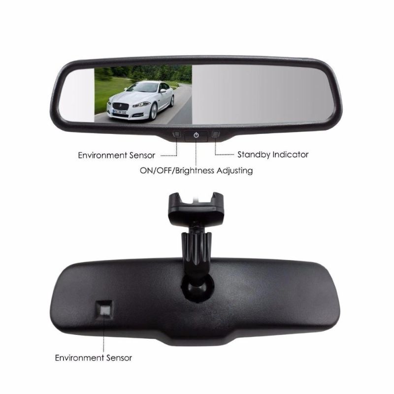 4.3" LCD Auto Adjusting Brightness Car Rearview Back up Mirror Monitor for Most Car Model