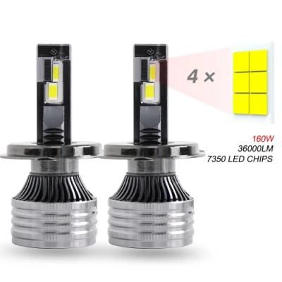 High Power High Lumen 160W 36000lm 12V 24V Car LED Bulbs Canbus Error Free Decoder LED H4 H1 H7 H11 LED Headlight