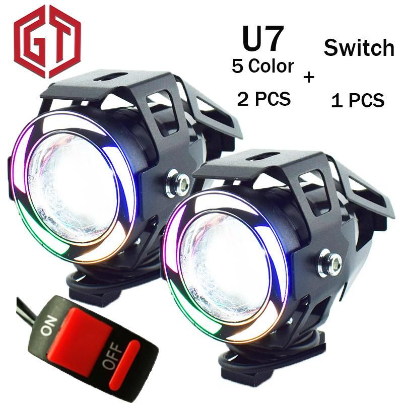 LED Motorcycle Light U7 5 Color Angle Eyes&Devil Eyes Auto Lamps