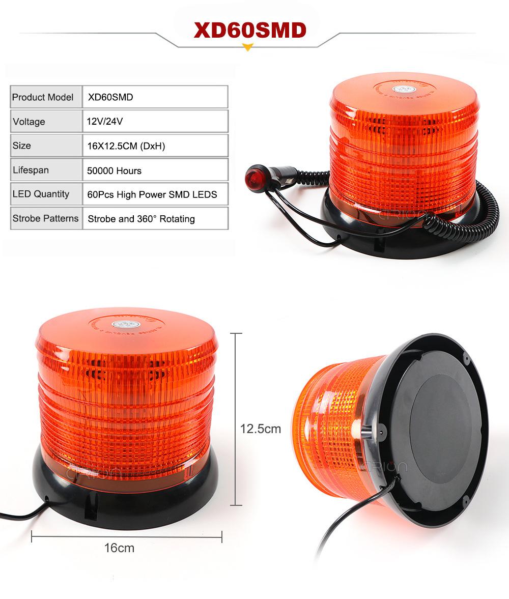 LED Strobe Light Yellow/Amber Warning Lights Super Bright Emergency Warning Flash Beacon Light with 12V Cigarette Lighter Plug