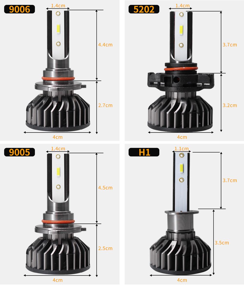 Lightech Auto Interior LED Lights H4 with F2 LED Headlight H7 H16 5202 Lamp