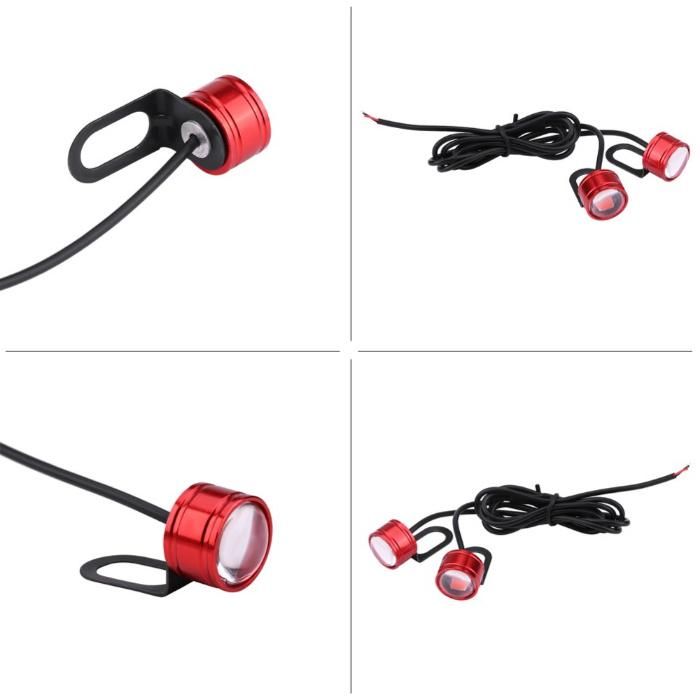 2PCS Motorcycle Brake Strobe Warning Decorative Lights Mirror Rear