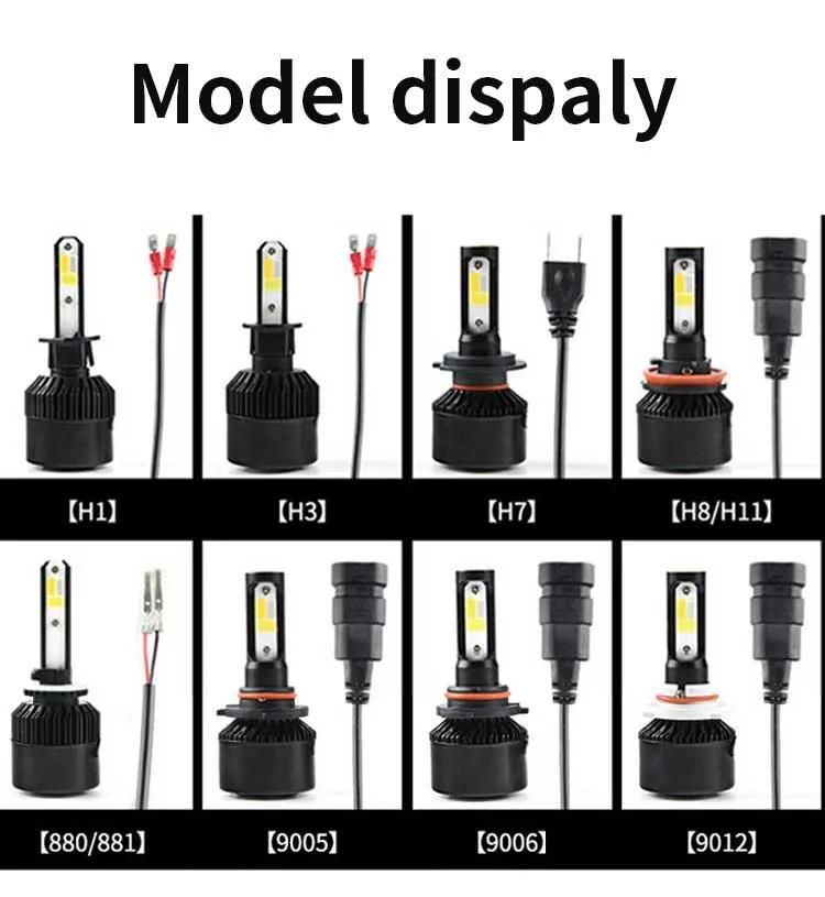 S2 Four-Color 4 Side LED Car Headlight H4 LED H7 Red blue Yellow and White H11 H3 S2 LED Headlight