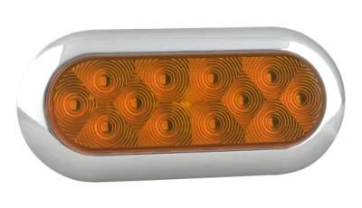 Manufacturer SAE DOT 10-30V 6 Inch Oval Amber Red White Trailer Signal Lamp LED Truck Trailer Stop Tail Reverse Lights