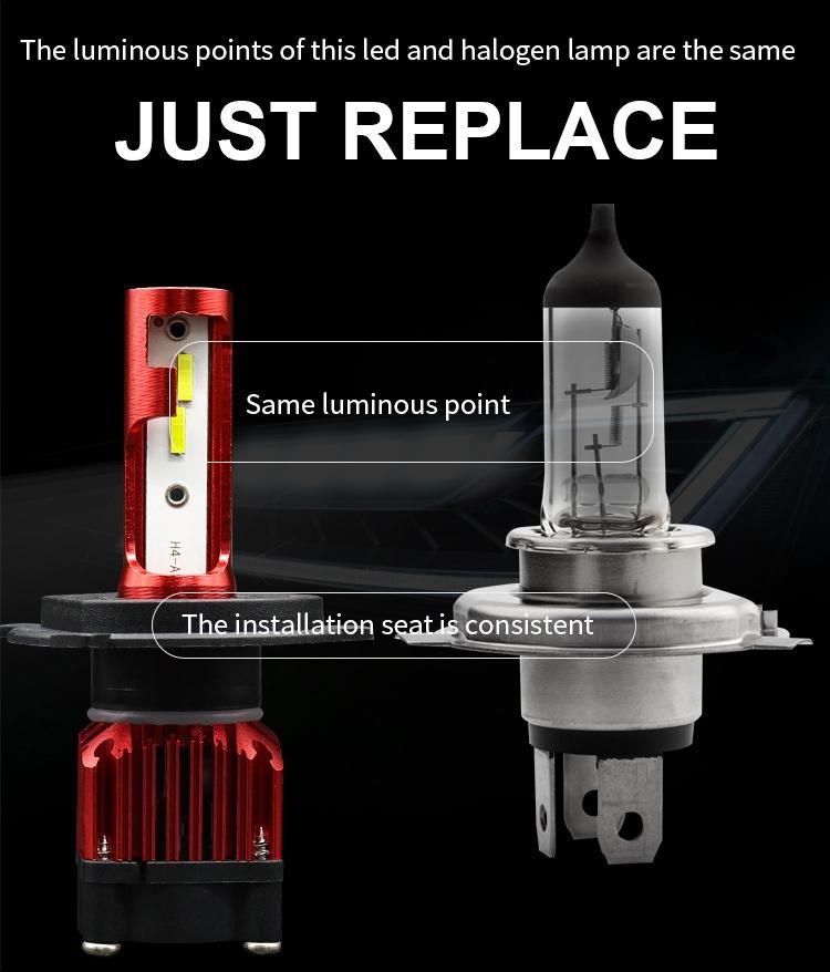 High-Power Car Headlight K6 75W 12000lm 3000/6000K 9-32V H7 H4 9005 9006 H13 High Beam Low Beam LED Car Haedlights waterproof Bulbs