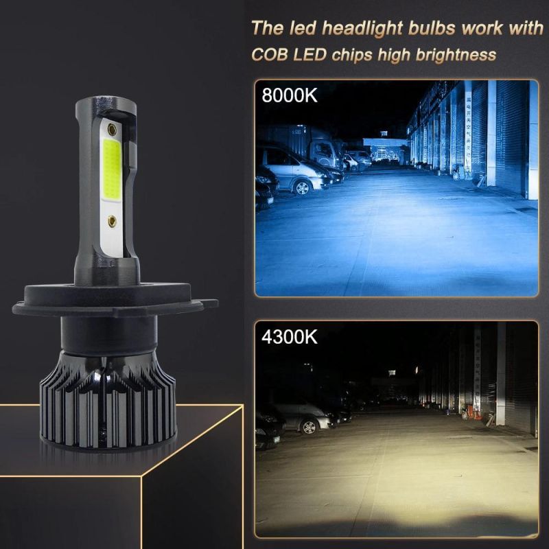 Powerful Super Bright LED LED Headlight H4 Auto Lamp Car Automobiles LED Head Lamp 12V 24V 8000K Blue Light