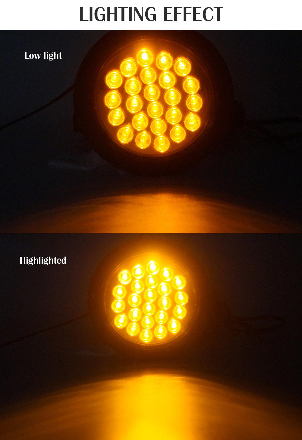 Round Amber LED Trailer Tail Light