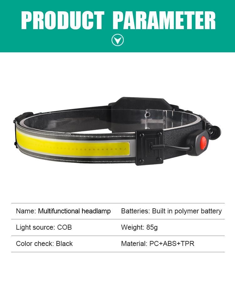 Ultra-Light Ultra-Wide Headlamp Rechargeable Waterproof Outdoor Portable Sports LED Headlight