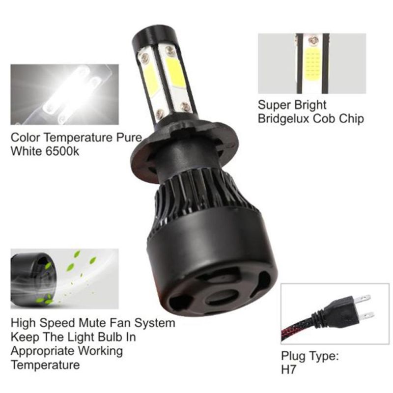 High Power 12V 24V Four Sides Light H1 H4 H7 Car LED Headlight