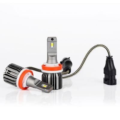 Mini-Sized LED Globe Kit H11/H9/H8 LED Headlight Bulbs H11 Low Beam Headlight Bulb 6500K H11 LED Bulb