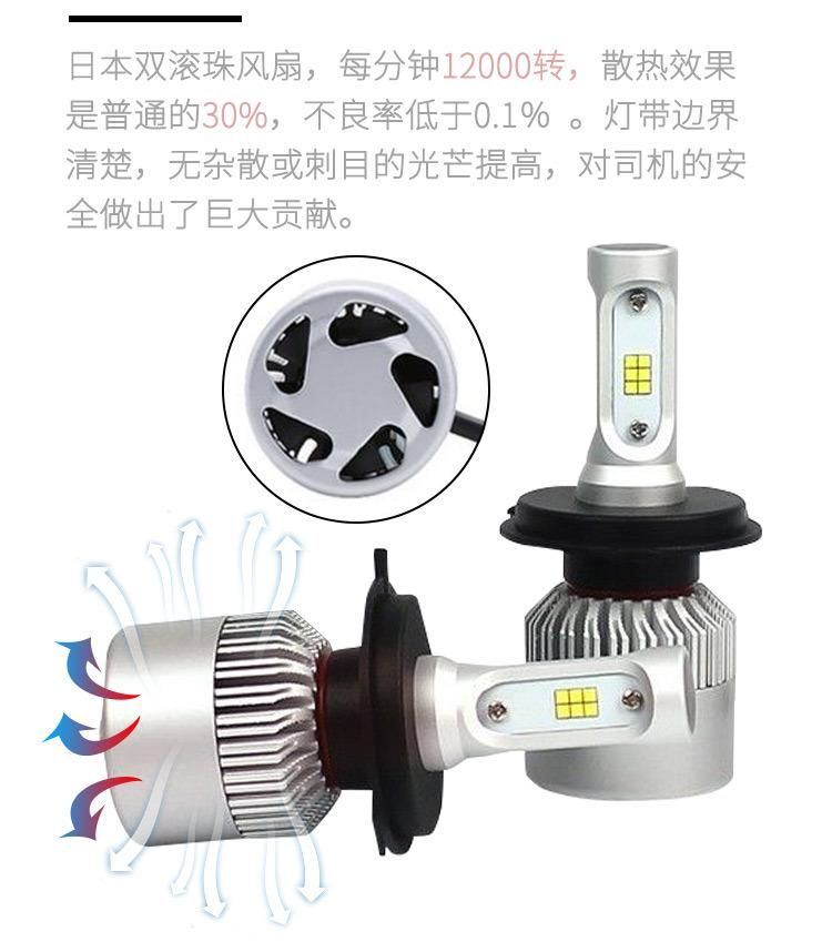 2020 Factory Supply S2 LED Headlight H4 H3 H8 H9 H10 H11 S2 COB Car LED Headlight H7 LED S2 H4