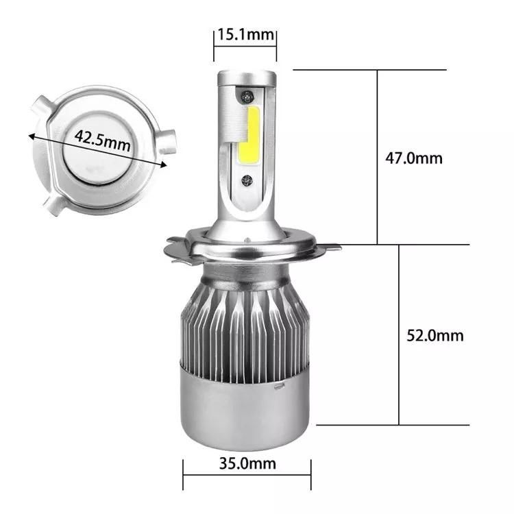 C6 COB Chip LED Headlight Without Changing Wireless H13 12V 36W H4 H1 9004 9012 C6 LED Headlight COB Famous Cars Taxi Lamp